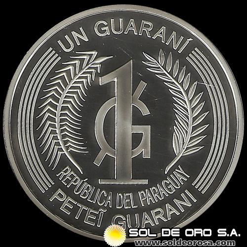 	NUMIS - PARAGUAY - 1 GUARANI, 2013 - 70 ANOS DEL GUARANI - MONEDA DE PLATA